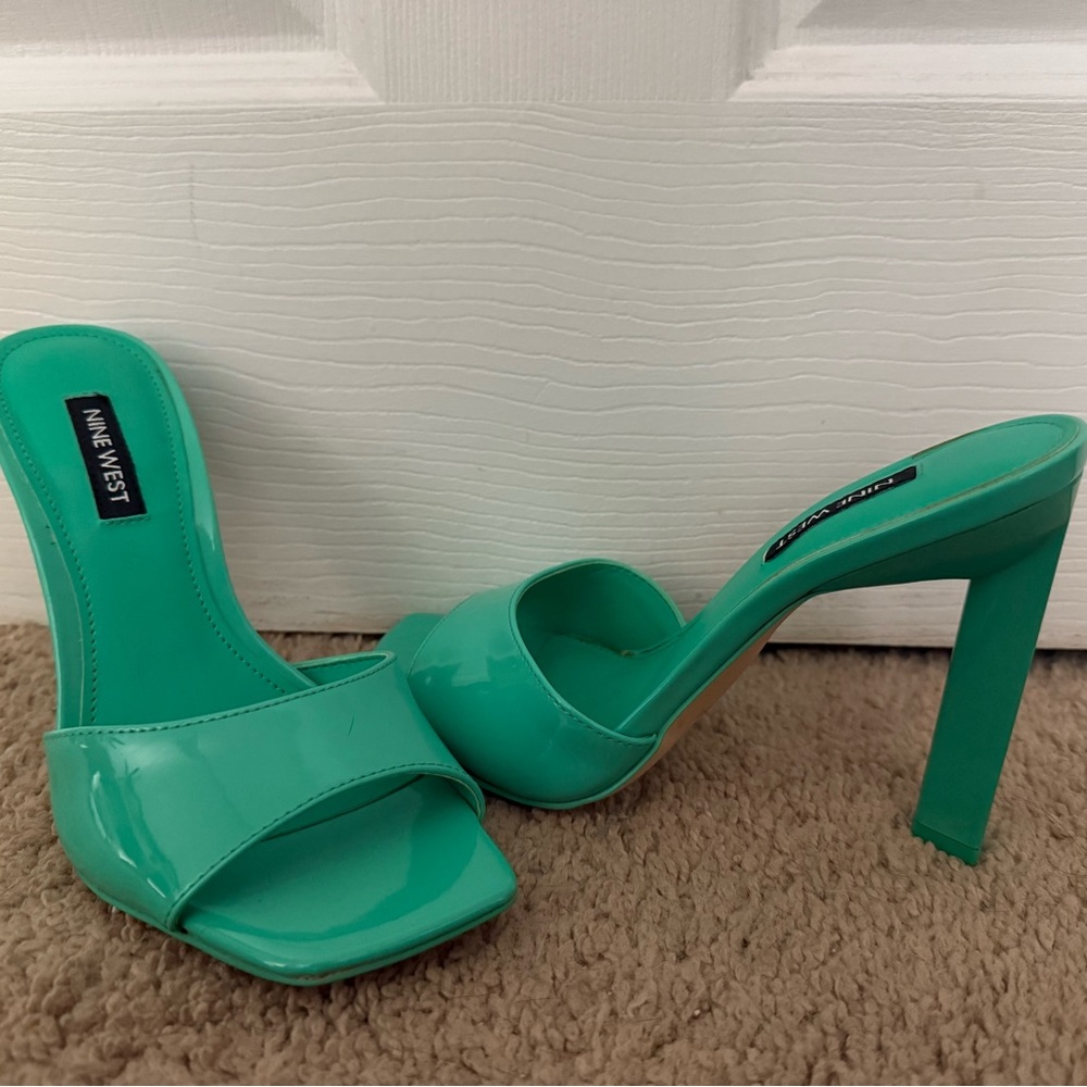 Nine West Women's Green Mule Heels